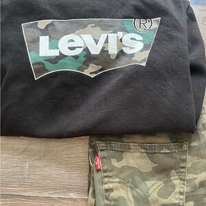 Boys Levi’s Camouflage Pants and hoodie